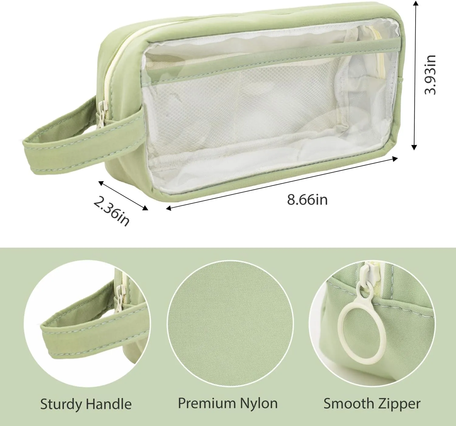Large Capacity Pen Bag, Organizer, Multiple Compartments, Water Resistant, for Office, Travel, Arts and Crafts(RED)