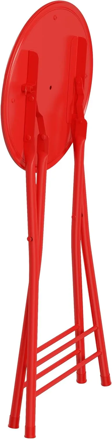 Lavish Home Folding Stool Set - Set of Four 24-Inch Padded Stools with 225lb Capacity for Kitchen, Dorm, or Rec Room - Portable Stools for Adults - Collapsible Sitting Stool Set for Seating (Red)