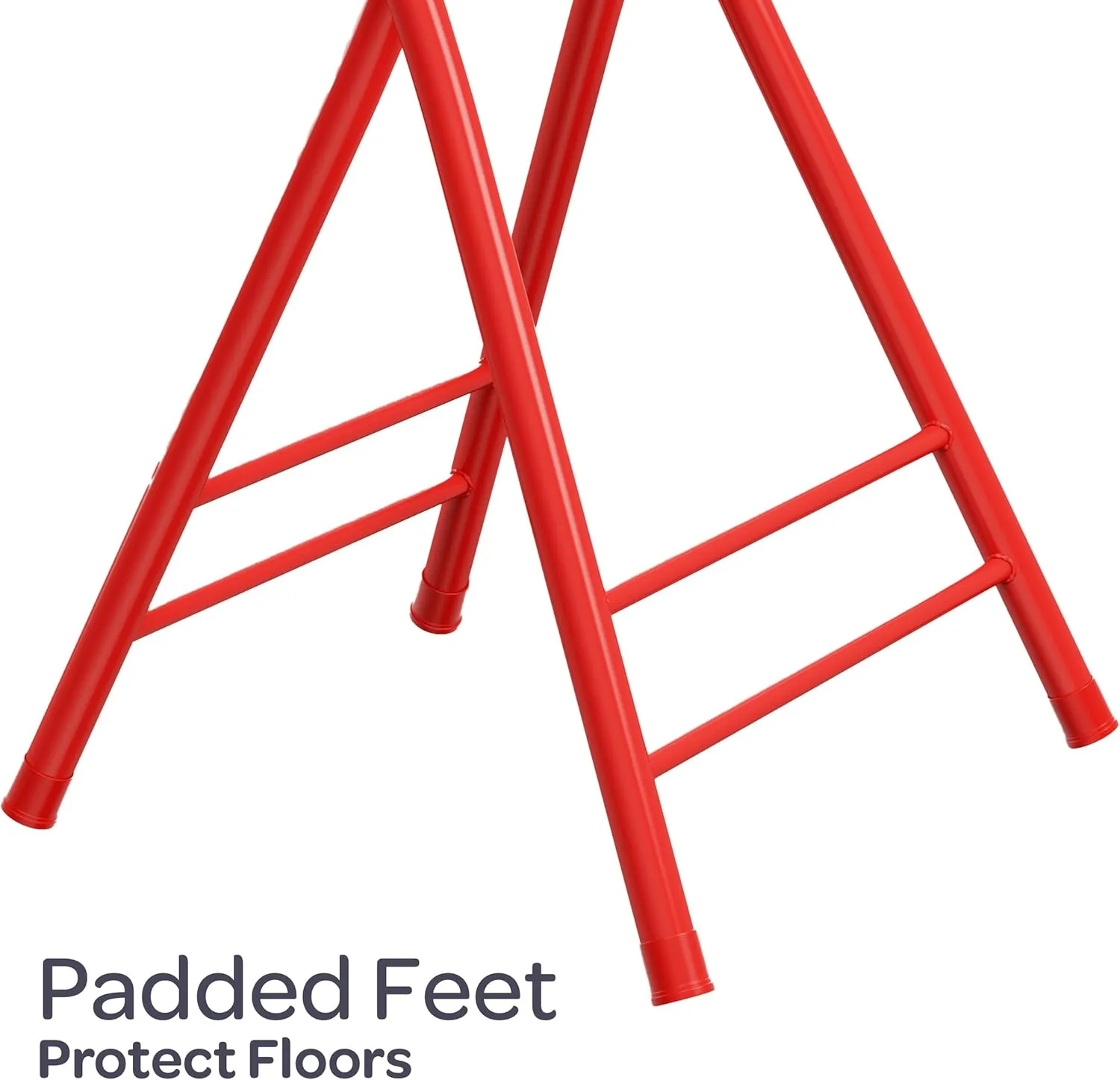 Lavish Home Folding Stool Set - Set of Four 24-Inch Padded Stools with 225lb Capacity for Kitchen, Dorm, or Rec Room - Portable Stools for Adults - Collapsible Sitting Stool Set for Seating (Red)