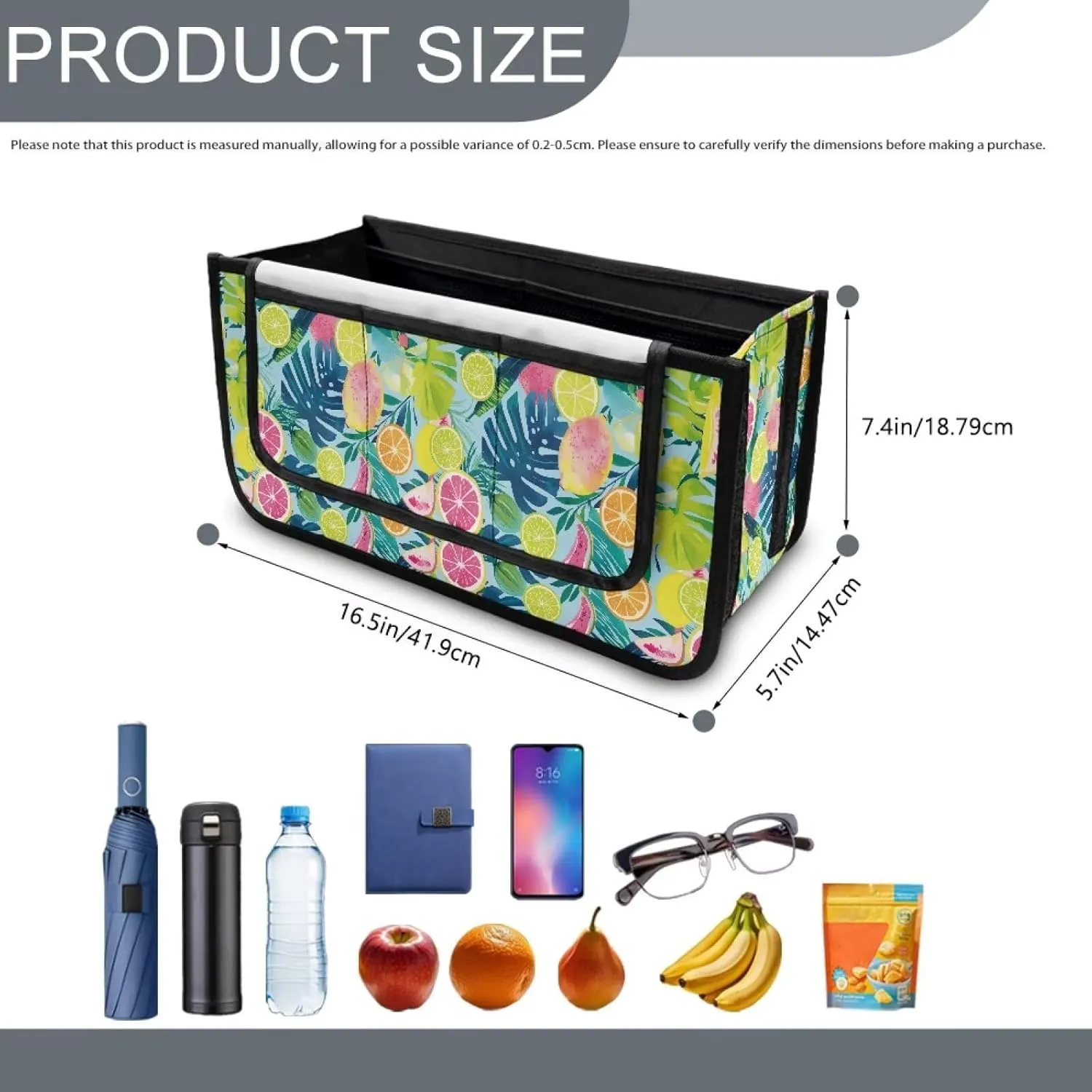 Lemon Leaves Hand-Free Carry Storage Bag for Universal Walkers Folding Walker Accessories Bag Mobility Aid Accessory Pouch for Elderly Senior