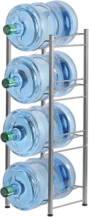 LIANTRAL Water Cooler Jug Rack, 5 Gallon Water Jug Holder Water Bottle Storage Rack, 5 gallon water bottle holder, water jug holder, 4 Tiers, Silver