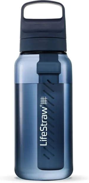 LifeStraw Go Series – BPA-Free Water Filter Bottle for Travel and Everyday Use Removes Bacteria, Parasites and Microplastics, Improves Taste, 1L Aegean Sea