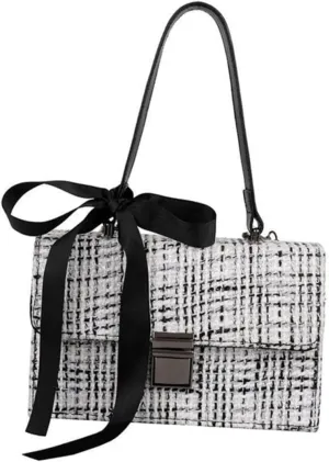 LIFKOME Woolen Cloth Handbag Tote Bag and Shoulder Bag in One Versatile for Women for Daily Life and Travel