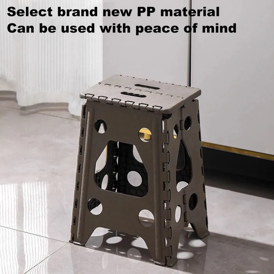 Lightweight Folding Step Stool Non-Slip 18 Inch 400 LBS Thickened Plastic Multi Purpose Handheld Footstool for Adults Kids