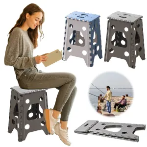 Lightweight Folding Step Stool Non-Slip 18 Inch 400 LBS Thickened Plastic Multi Purpose Handheld Footstool for Adults Kids