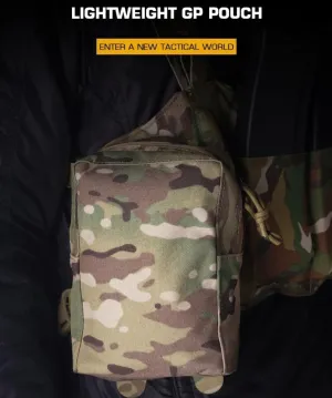Lightweight GP Pouch Medium Vertical Utility Pouch Multifunctional Portable Storage Bag Double Zippers MOLLE Hunting Accessories