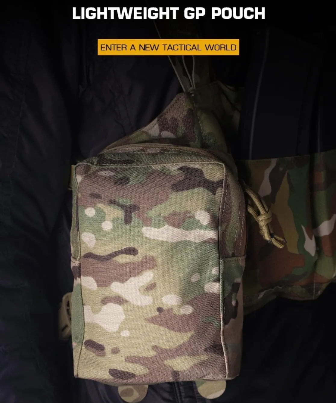 Lightweight GP Pouch Medium Vertical Utility Pouch Multifunctional Portable Storage Bag Double Zippers MOLLE Hunting Accessories