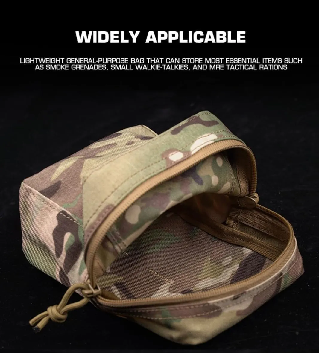 Lightweight GP Pouch Medium Vertical Utility Pouch Multifunctional Portable Storage Bag Double Zippers MOLLE Hunting Accessories