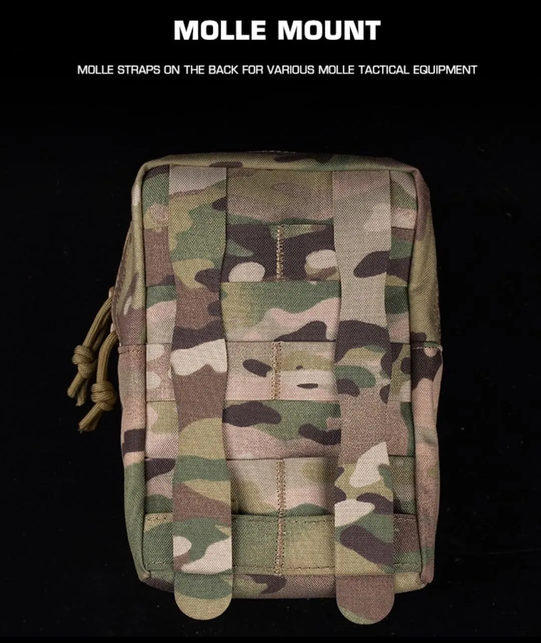 Lightweight GP Pouch Medium Vertical Utility Pouch Multifunctional Portable Storage Bag Double Zippers MOLLE Hunting Accessories