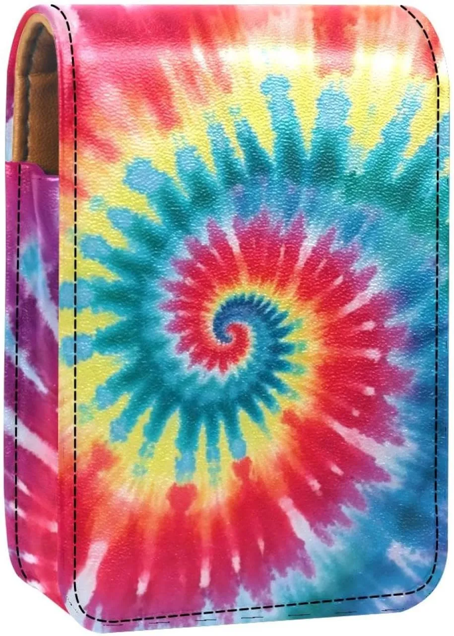 Lipstick Case,Portable Makeup Bag Cosmetic Pouch,Lipstick Holder Makeup Organizer,Bright Watercolor Tie Dye