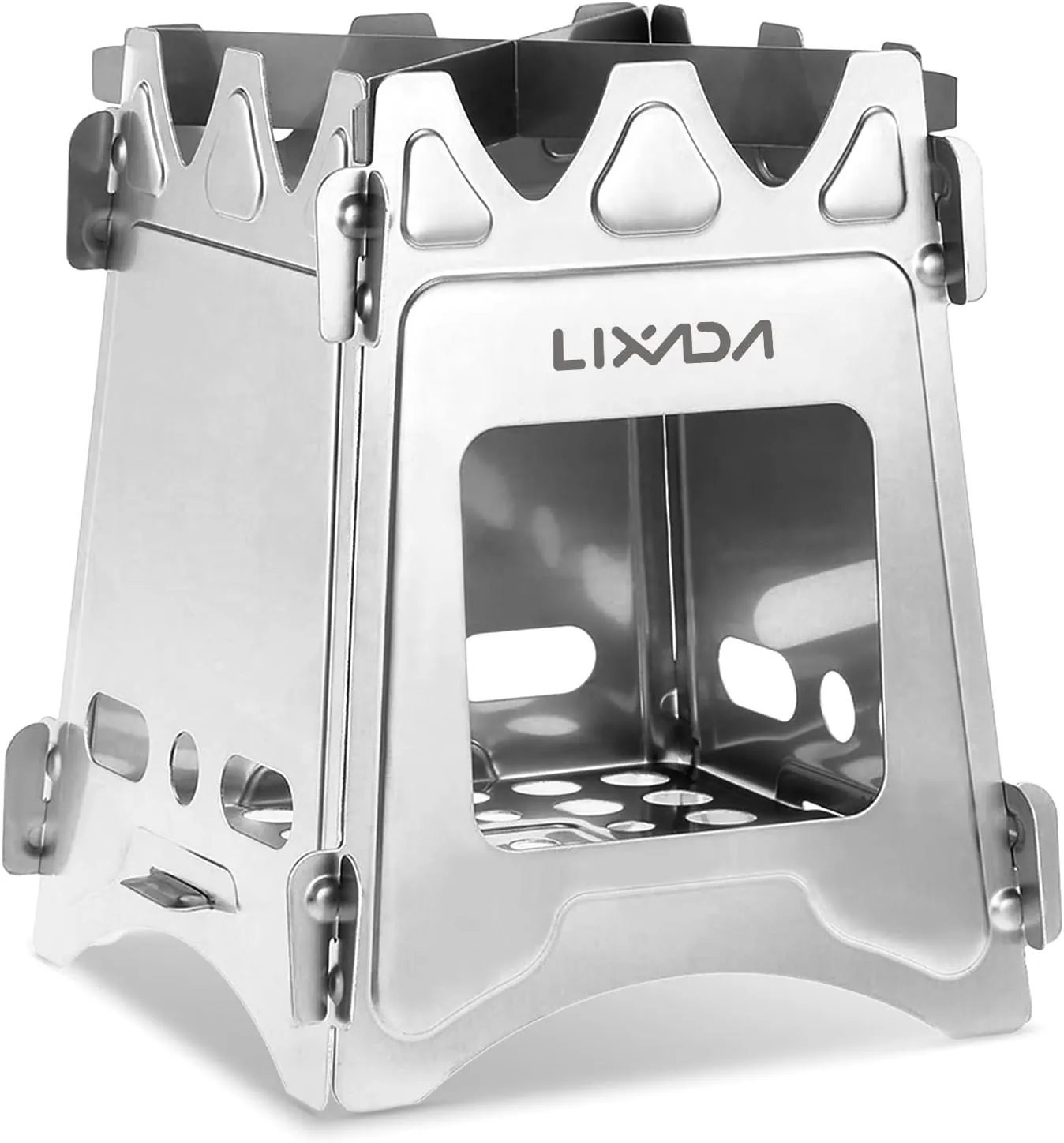Lixada Camping Stove Wood Burning Stoves Portable Backpacking Stove Stainless Steel Alcohol Stove for Outdoor Camping Hiking Backpacking Picnic BBQ