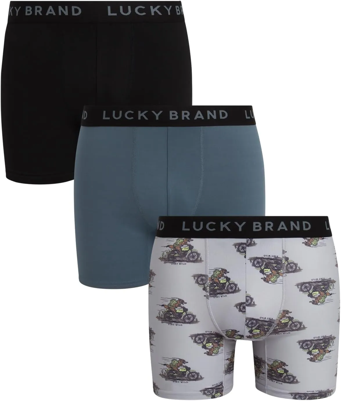 Lucky Brand Mens Boxer Briefs - 3 Pack Super Soft Mens Underwear Boxers Athletic Briefs for Men with Functional Fly (S-XXL)