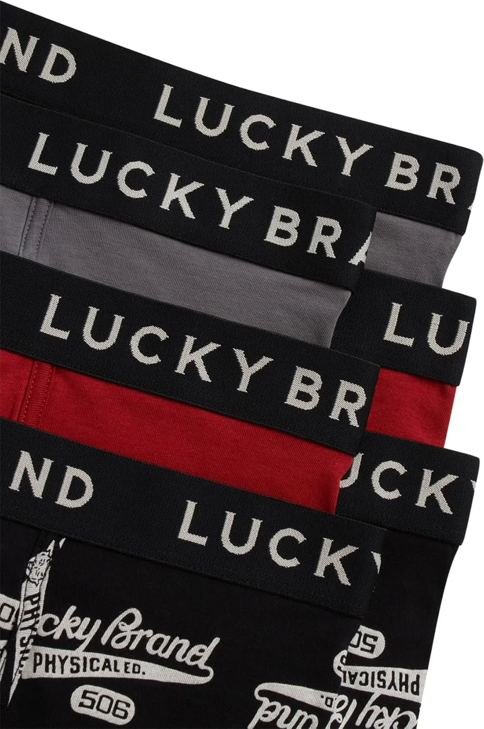 Lucky Brand Mens Boxer Briefs - 6 Pack Soft Stretch Mens Underwear with Functional Fly Pouch Boxers for Men (Sizes: S-2XL)