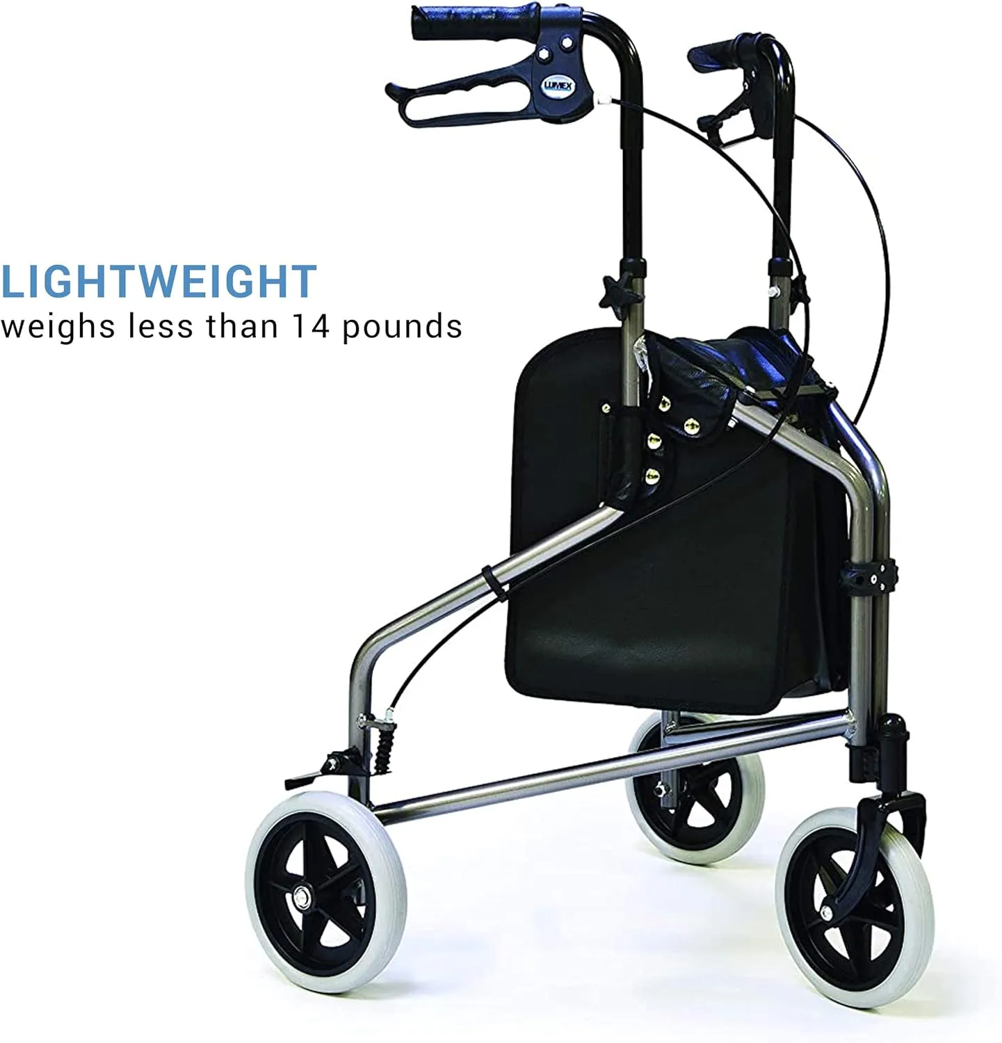 Lumex 3 Wheel Cruiser - Lightweight & Narrow Three Wheel Walkers for Seniors & Tight Spaces