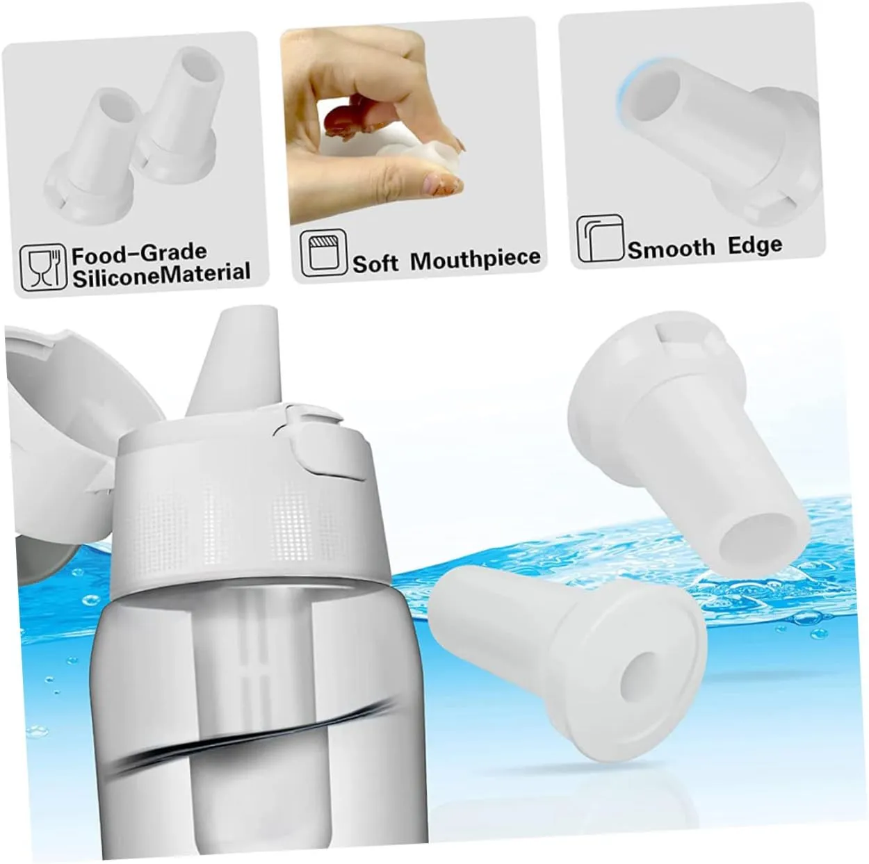 Luxshiny 3sets Water Bottle Replacement Parts Silicone Bite Valve Wear-resistant for 36oz 26oz 32oz 20oz Bottles Replacement for Bite Filter 4pcs*3