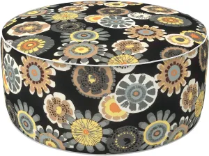 LVTXIII Inflatable Stool Ottoman Footrest with Handle, All Weather Foot Rest, Indoor or Outdoor Use for Home Patio Garden and Camping, D21 x H9, Black Yellow Crosby