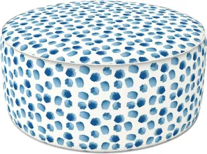 LVTXIII Inflatable Stool Ottoman Footrest with Handle, All Weather Foot Rest, Indoor or Outdoor Use for Home Patio Garden and Camping, D21 x H9, Brush Blue