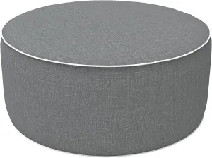 LVTXIII Outdoor/Indoor Inflatable Ottoman, 21"x21"x9" Patio Footrest Stool, Portable Round Pouf Ottoman for Patio Garden, Camping or Home Decoration, Grey Textured