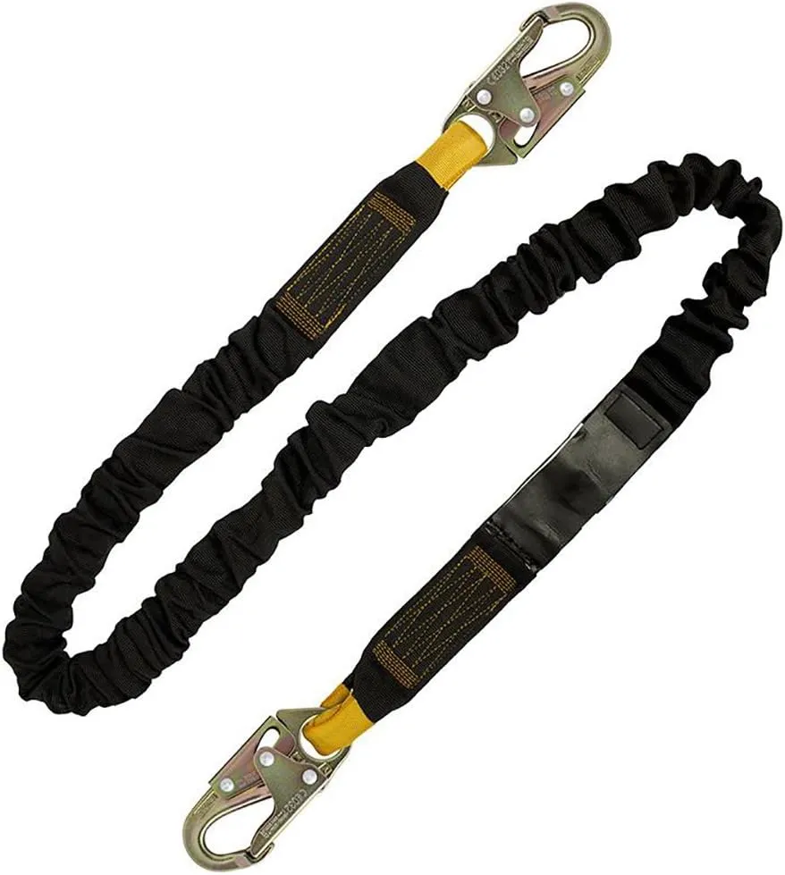 Madaco Roof Construction Fall Protection Heavy Duty Industrial Safety Internal Shock Absorbing 6FT Snap Hook Lanyard ANSI OSHA L-613-16-HS