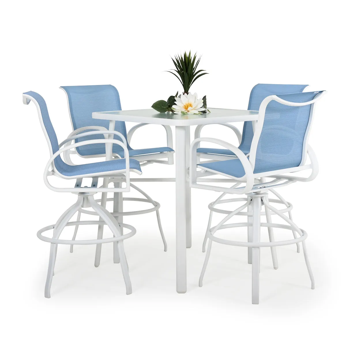 Madeira Outdoor Sling Swivel Bar Stool