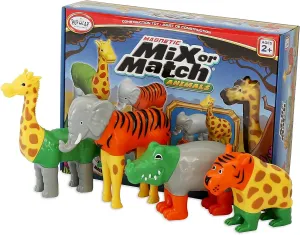 Magnetic Mix or Match Jungle Animals Toy Play Set, 16 Pieces