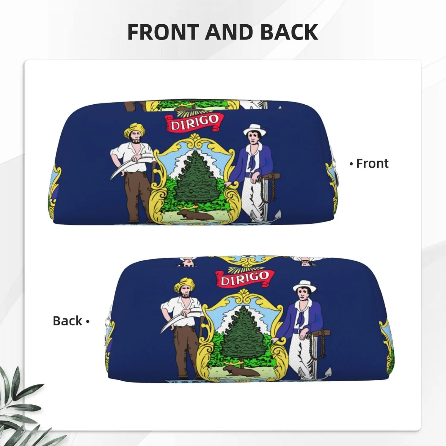 Maine State Flag Print Versatile Storage Pouch Makeup Bag Travel Office Small Items Organizer Bag