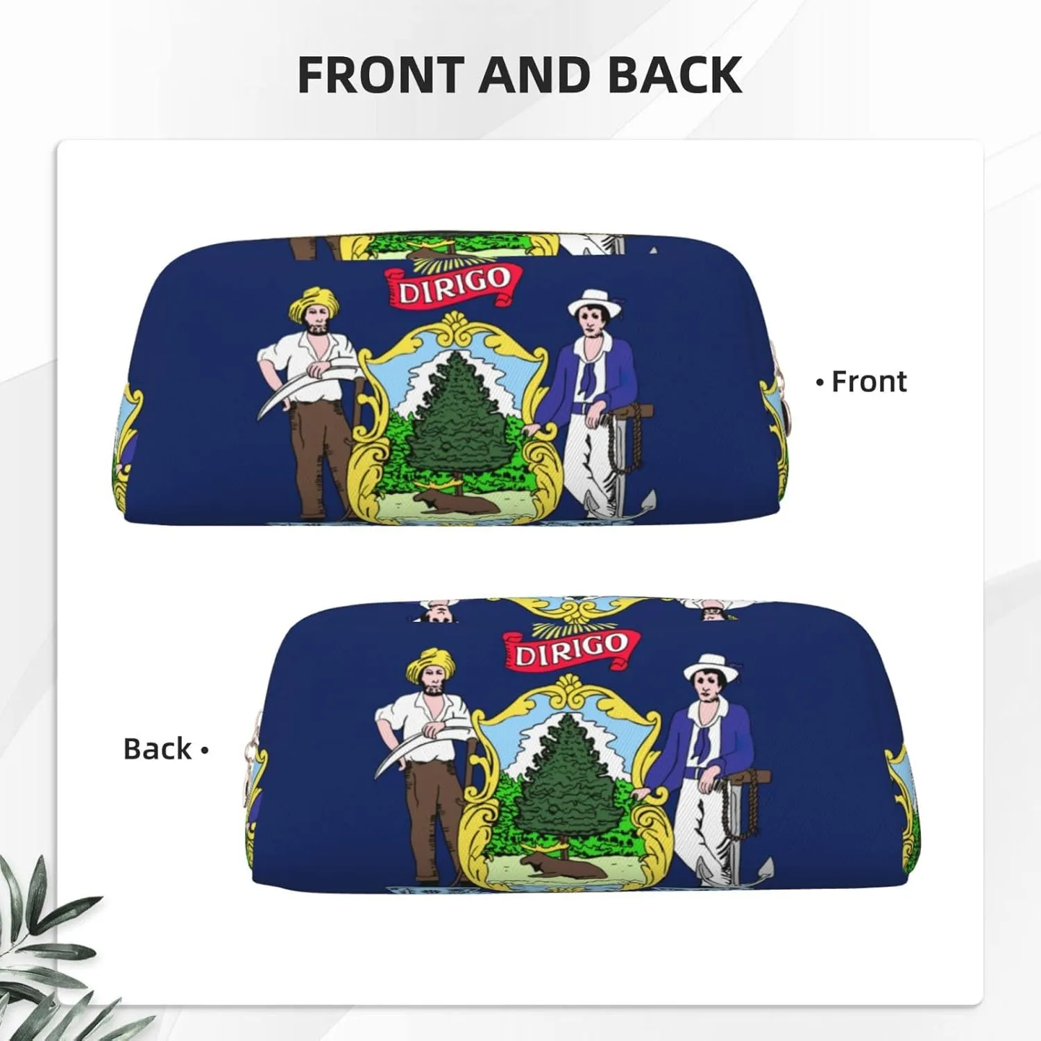 Maine State Flag Print Versatile Storage Pouch Makeup Bag Travel Office Small Items Organizer Bag