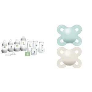 MAM Grow with Baby 15-Piece Gift Set, Newborn 0-4 Months, Anti-Colic Bottles and Silicone Nipples & Original Start Matte Newborn Baby Pacifier, Best Pacifier for Breastfed Babies