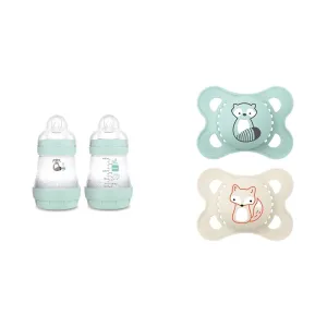 MAM Matte Easy Start Anti-Colic Baby Bottles, MAM Original Matte Baby Pacifier, Nipple Shape Helps Promote Healthy Oral Development, Boy, 0-6 (2 Count)