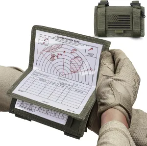 Map Case Tactical Arm Sleeve QB Wristband Map Pouch Tactical Armband Sleeve Military Arm Wrist Pouch Document DOPE Card Holder for Shooting Rescue Field Measurement, Include Flag Patch