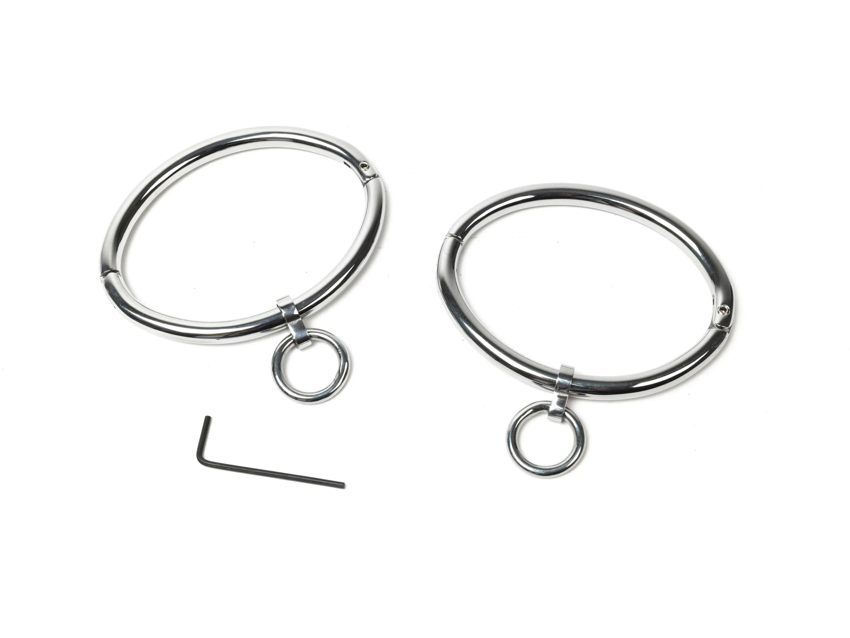 Massive stainless steel eternity anklets with rings