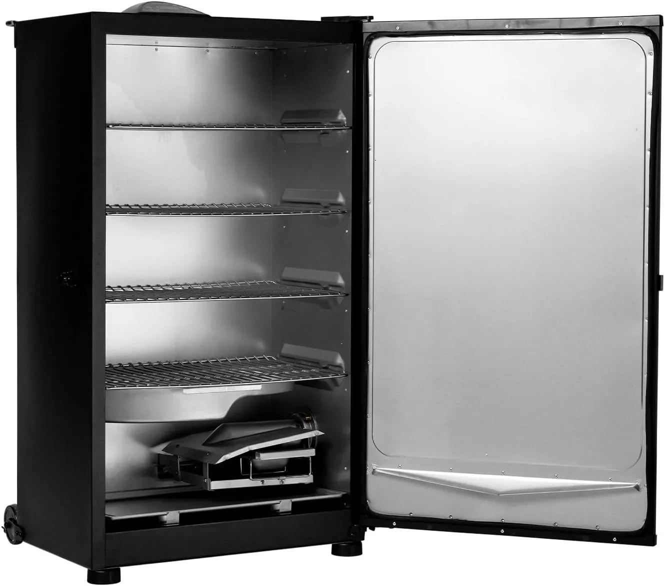 Masterbuilt® 30-inch Digital Electric Vertical BBQ Smoker with Side Wood Chip Loader, Chrome Racks and 710 Cooking Square Inches in Black, Model MB20071117