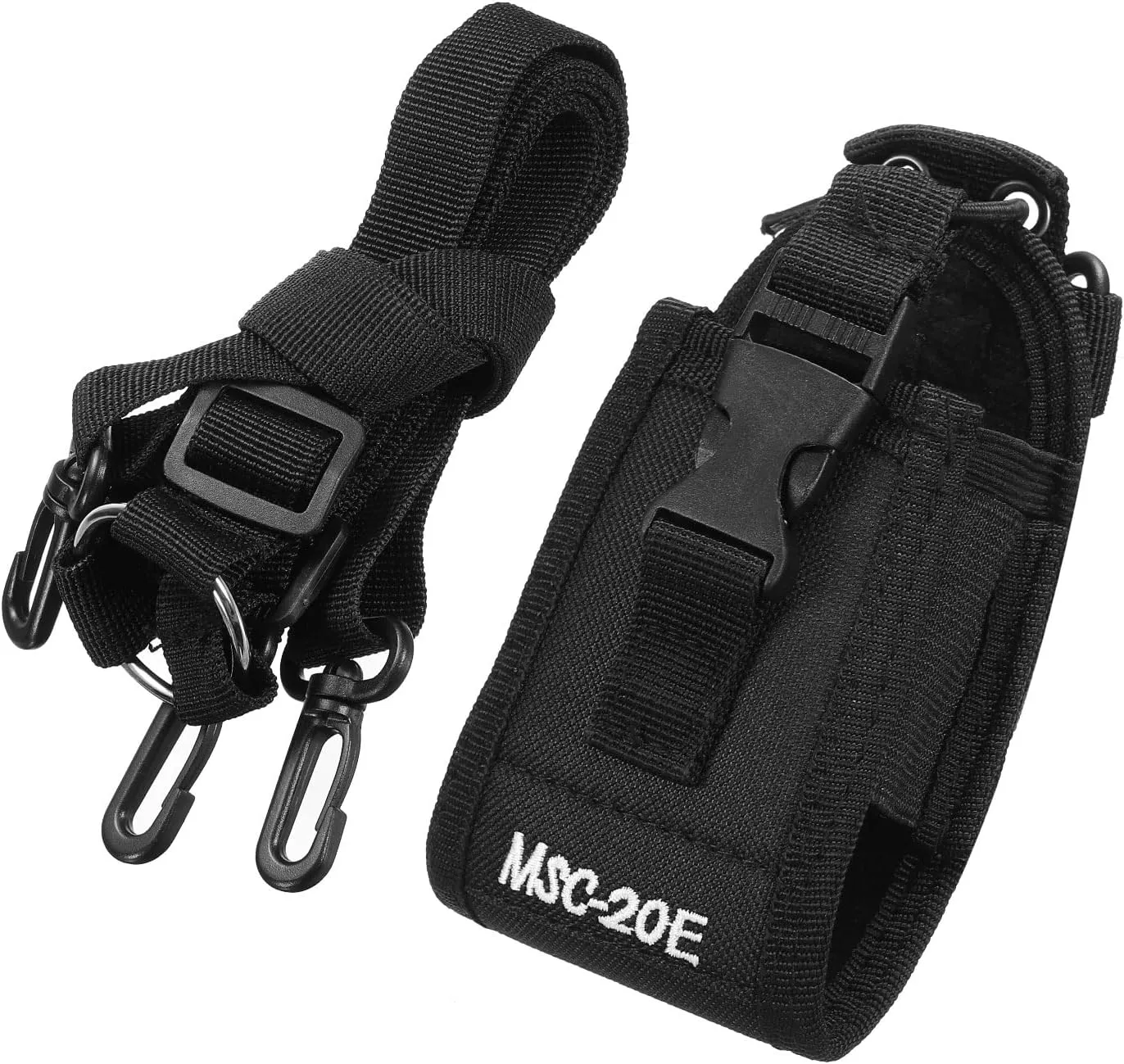 MECCANIXITY Multi-Function Black MSC-20E Nylon Bag Pouch Case Two Way Radio Transceiver Walkie Talkie Pouch
