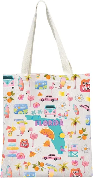 MEIKIUP Florida Travel Gift Florida Travel Makeup Bag Florida Lover Zipper Pouch Miami Florida Souvenirs Gift