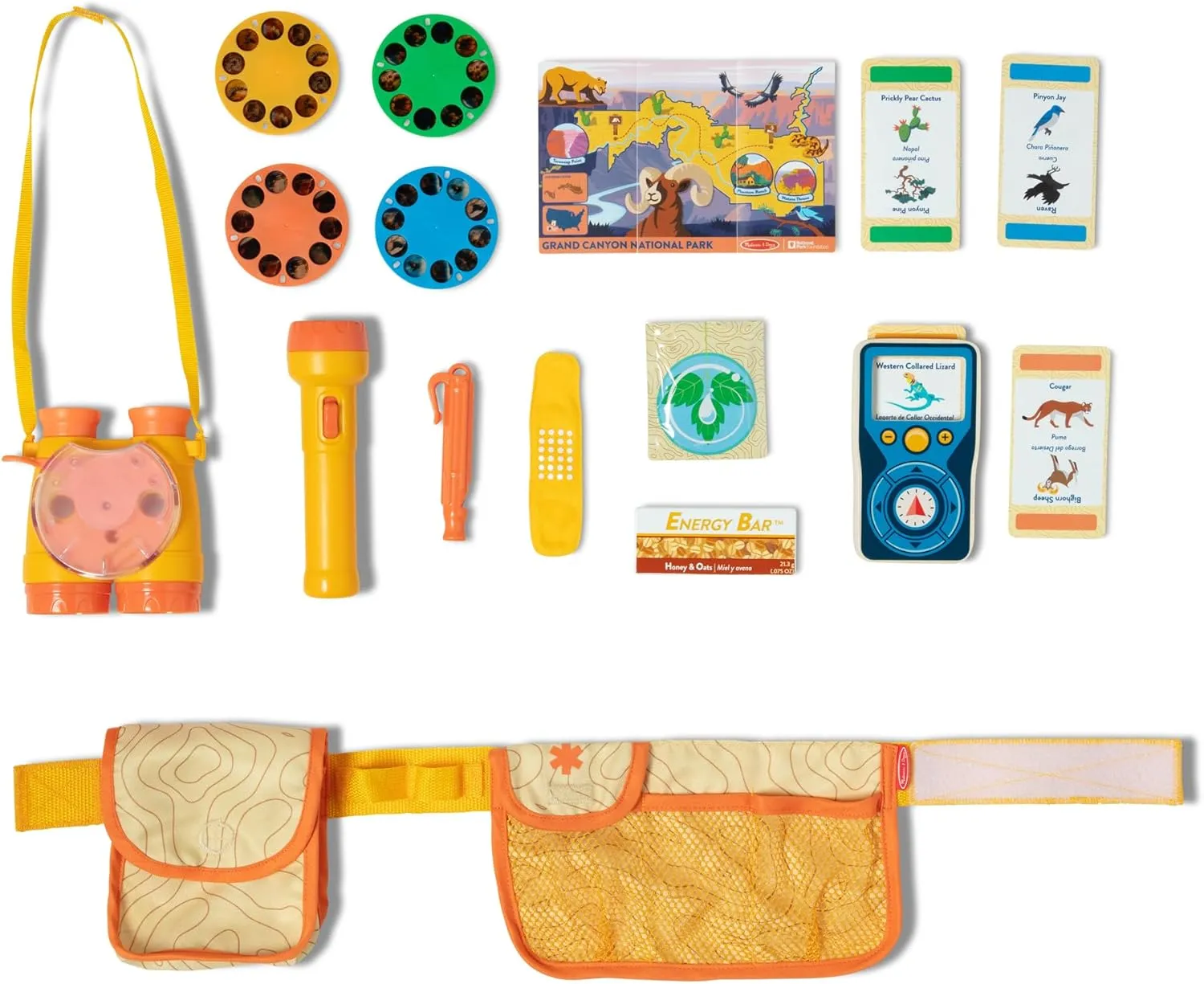 Melissa & Doug Grand Canyon National Park Hiking Gear Play Set with Photo Disk Viewer Kids Pretend Play Hiking Gear, Children's Belt and Binoculars for Girls and Boys Ages 3  - FSC-CER