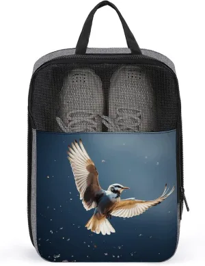 Men & Women Travel Shoe Bag,Bird Migration Print Shoe Pouch,ventilation Shoes Bag, Shoe Packing Cubes,portable Organizer Shoe Pouch