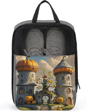 Men & Women Travel Shoe Bag,Pumpkin Loft Print Shoe Pouch,ventilation Shoes Bag, Shoe Packing Cubes,portable Organizer Shoe Pouch