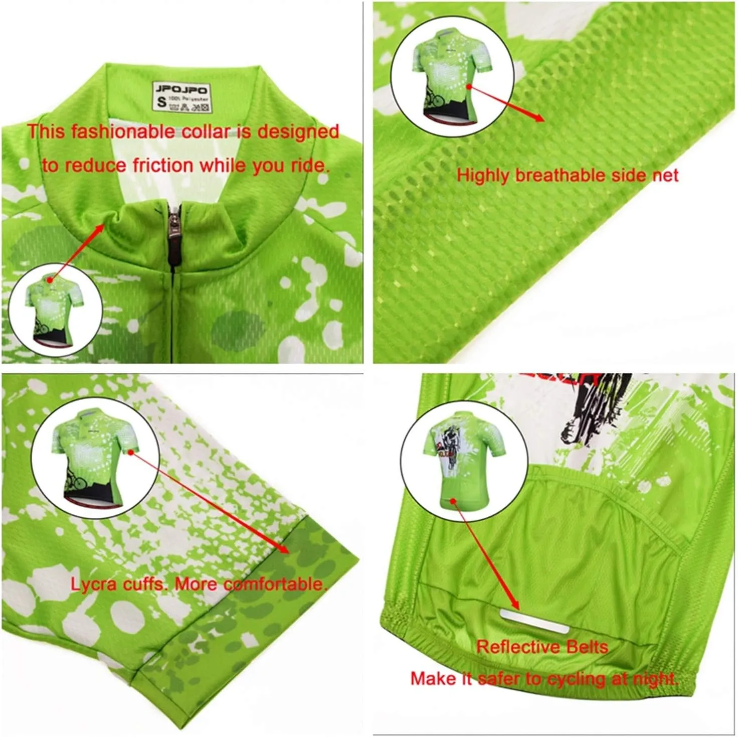 Men Cycling Jersey Set Bike Short Sleeve Shirt Tops 5D Padded Shorts S-3XL