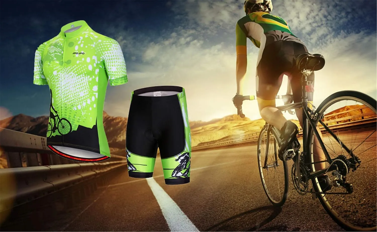 Men Cycling Jersey Set Bike Short Sleeve Shirt Tops 5D Padded Shorts S-3XL
