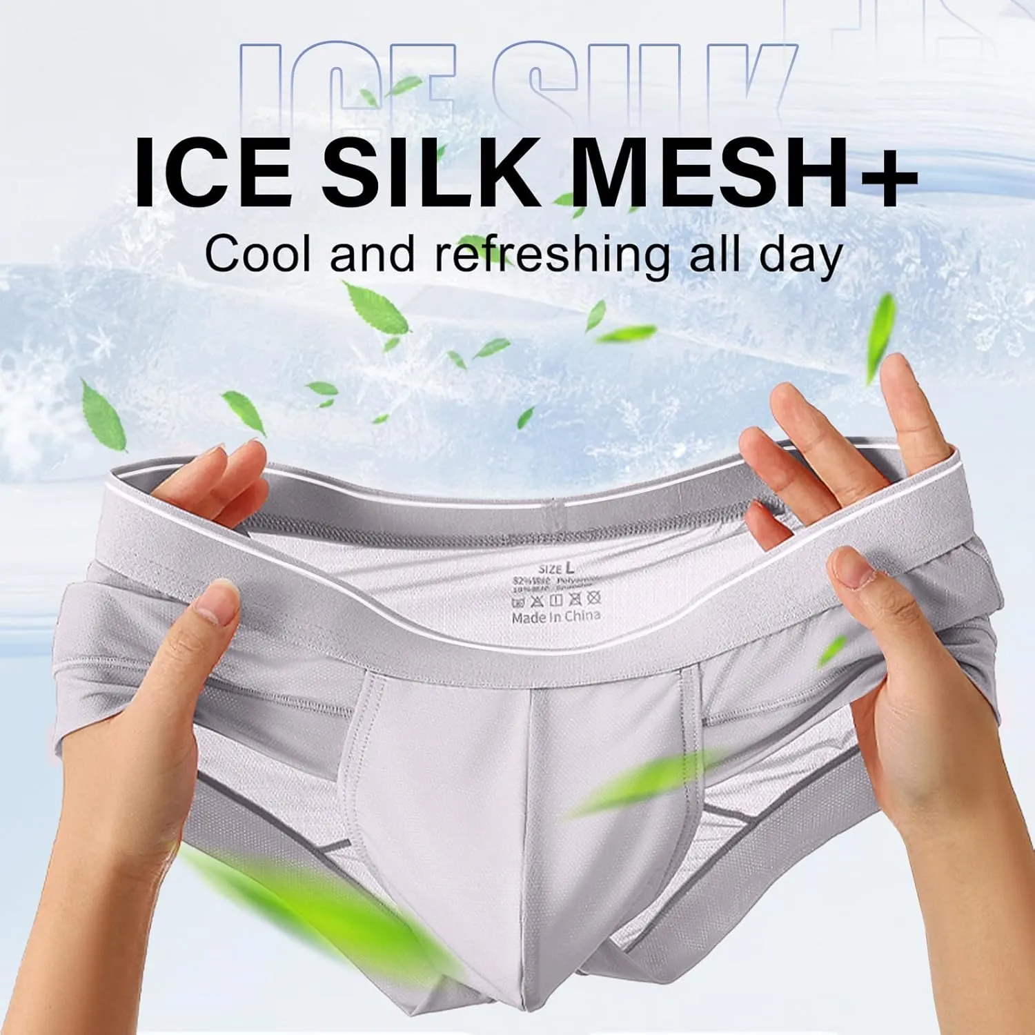 Men's Briefs Underwear Silky Bikinis Thongs No Fly Pouch Moisture-Wicking Underpants for Men Multi pack