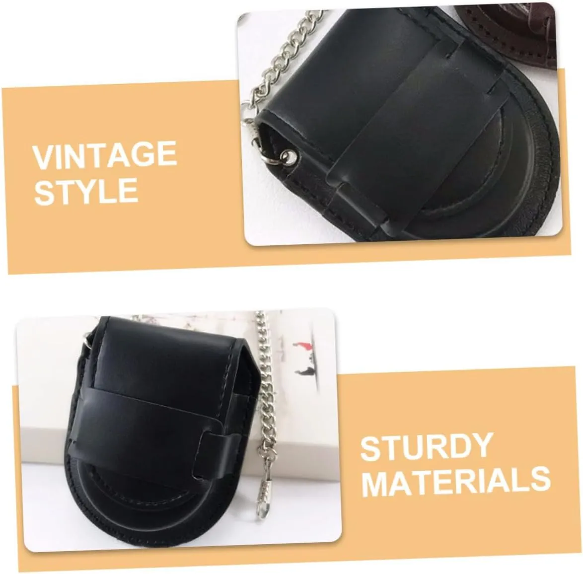 Mens Jewellery Box 3pcs Pocket Watch Storage Leather Case Pocket Watch Case Watch Storage Case Pu Watch Pouch Vintage Pocket Watch Bag Watch Holder Pocket Watch Pouch Pocket Watch Chains Black Metal