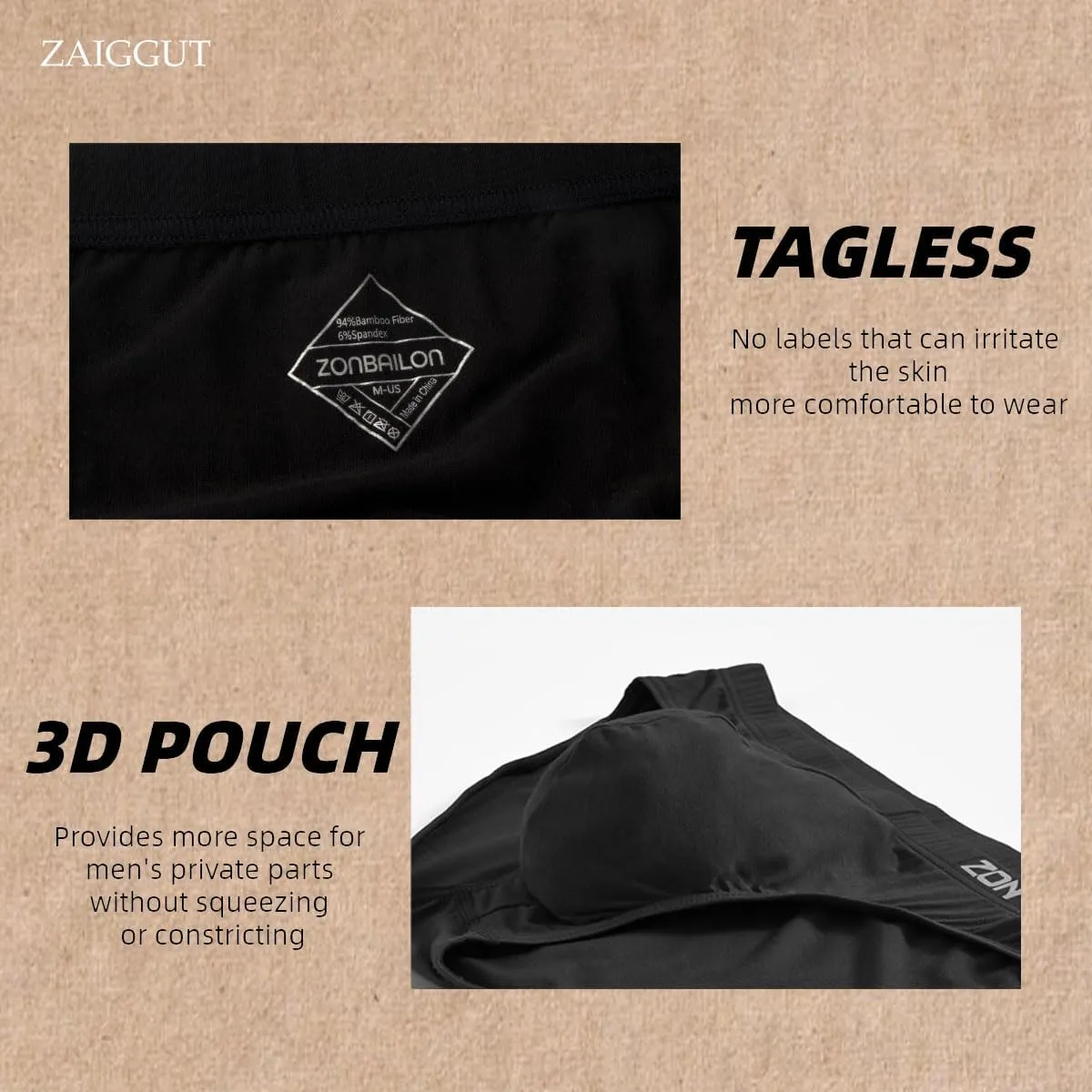 Men's Pouch Briefs Underwear Moisture Wicking Underwear Breathable Briefs for Men