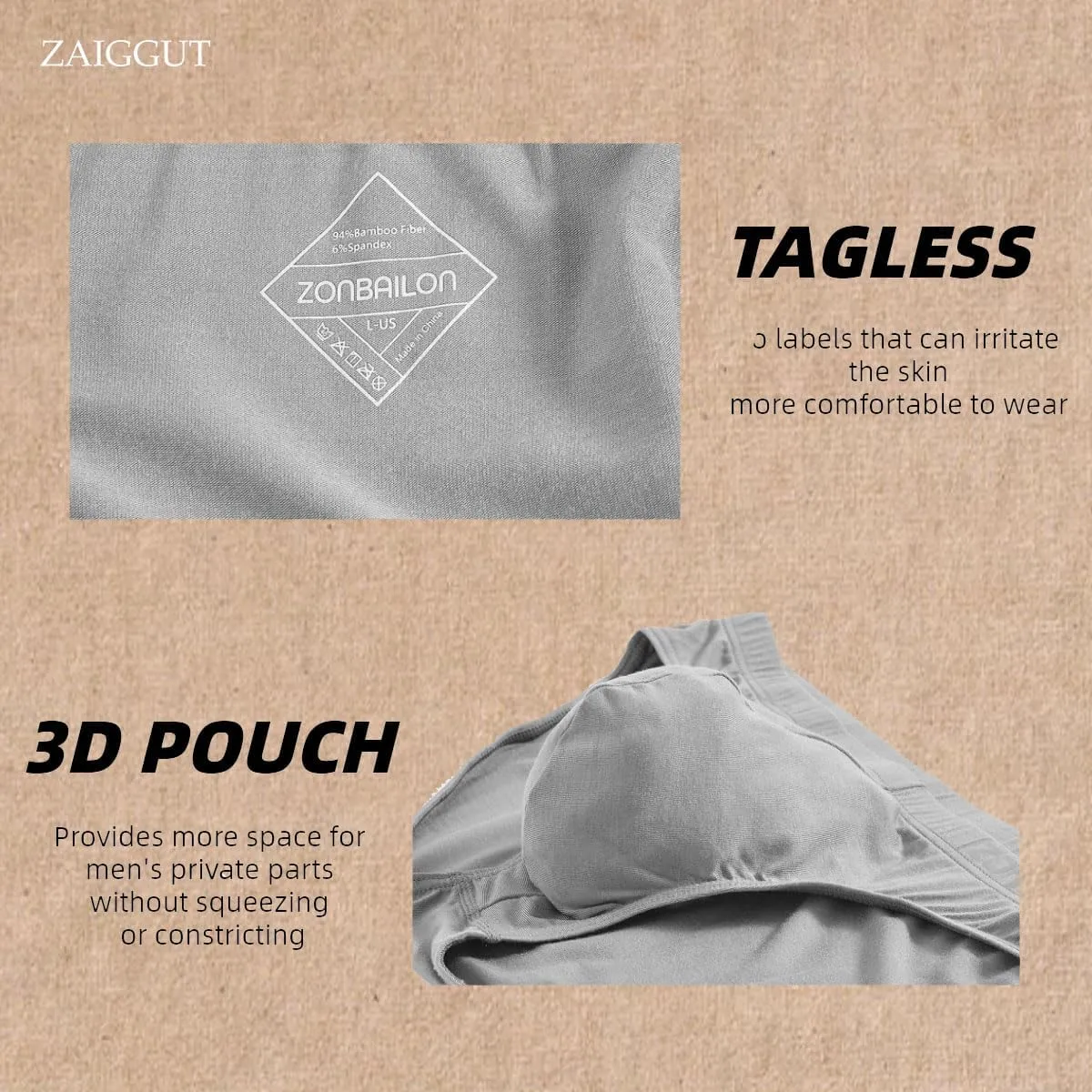 Men's Pouch Briefs Underwear Moisture Wicking Underwear Breathable Briefs for Men