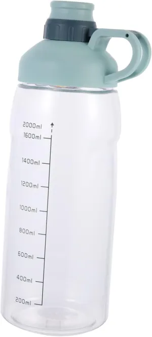 Mikinona Outdoor Sports Water Bottle Large Capacity Portable Water Container with Scale for Hydration for Water Juice and Beverages