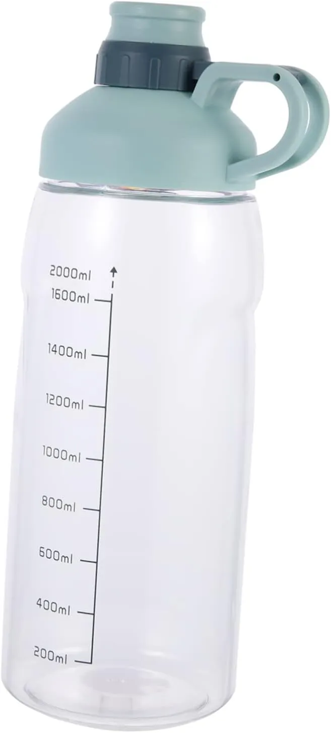 Mikinona Outdoor Sports Water Bottle Large Capacity Portable Water Container with Scale for Hydration for Water Juice and Beverages