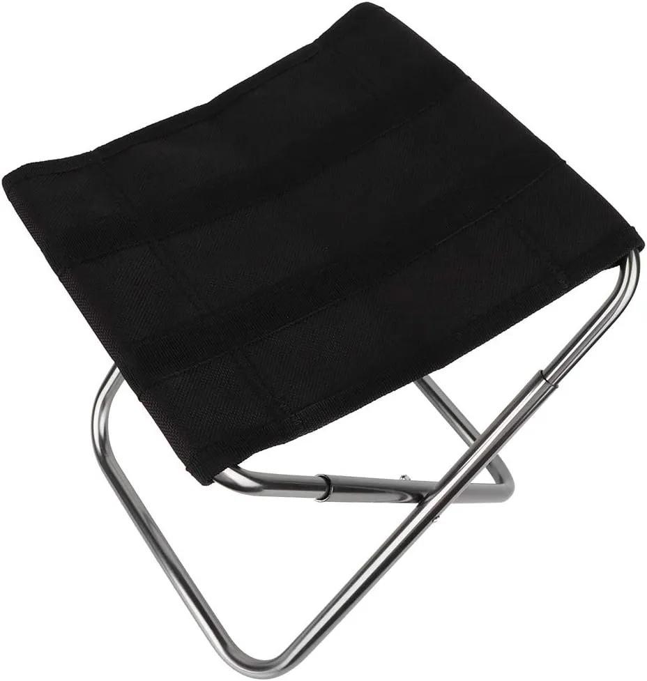 Mini Portable Folding Stool, Aluminum Alloy Outdoor Chair for Fishing Camping Picnic (Medium Size 24 * 22 * 28cm)