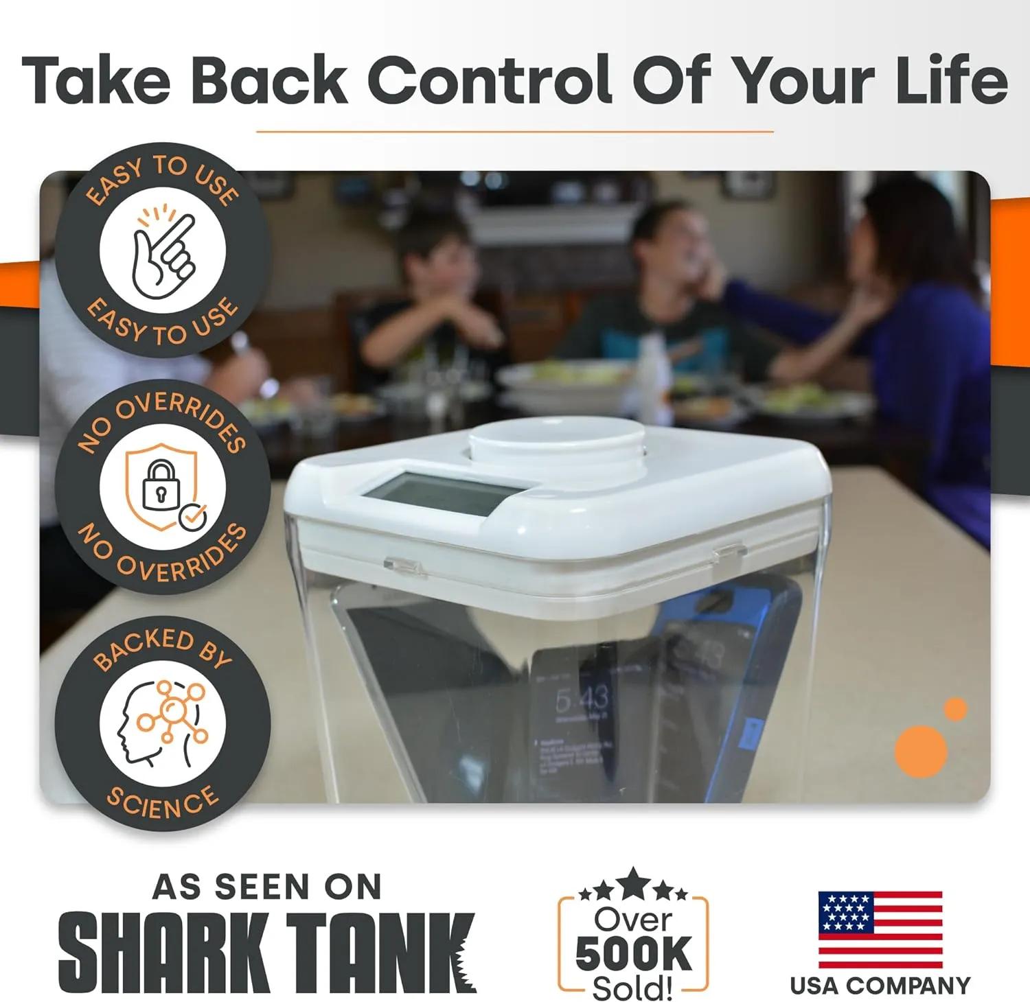 Mini: Time Locking Container (White Lid   White Base) - 3.0" Height