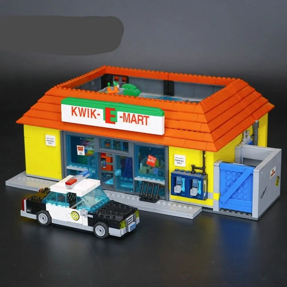 MOC  Compatible  The Kwik E Mart And Supermarket House Model Building Blocks Bricks 16004 16005 71016 71006 Toys
