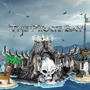 MOC NON  Ideas Pirate Ship The Skull Pirate Island Bay Kit 2960pcs Caribbeaned Moc Building Block Brick Classic Movie Model Boy Toy