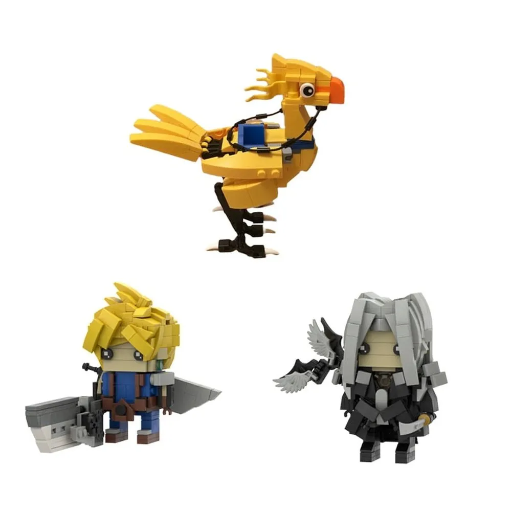 MOC NON  MOC Animal Model Final Bird Chocobo Building Blocks Set Idea Assemble Cloud Strife And Sephiroth toys